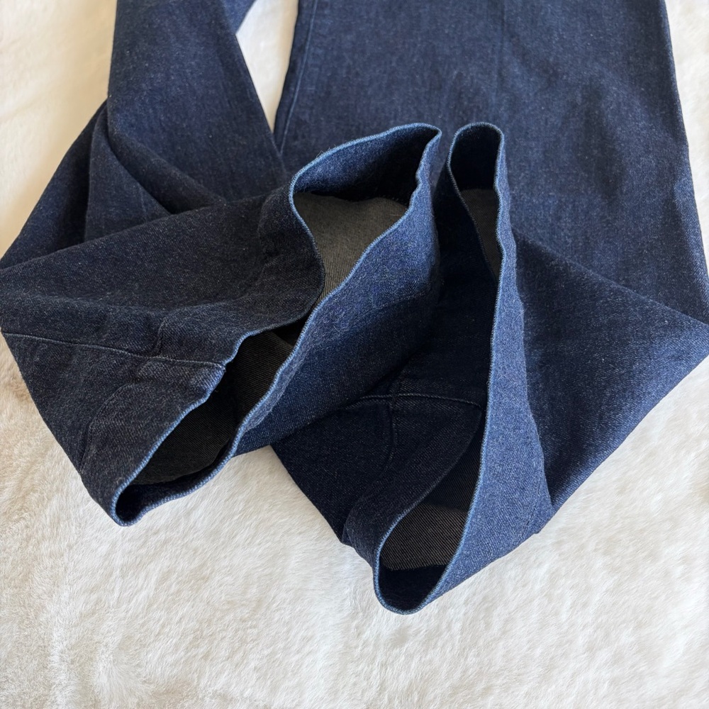Anthropologie Dark Blue Wide-Leg Cropped Jeans | 27 - Picture 5 of 13